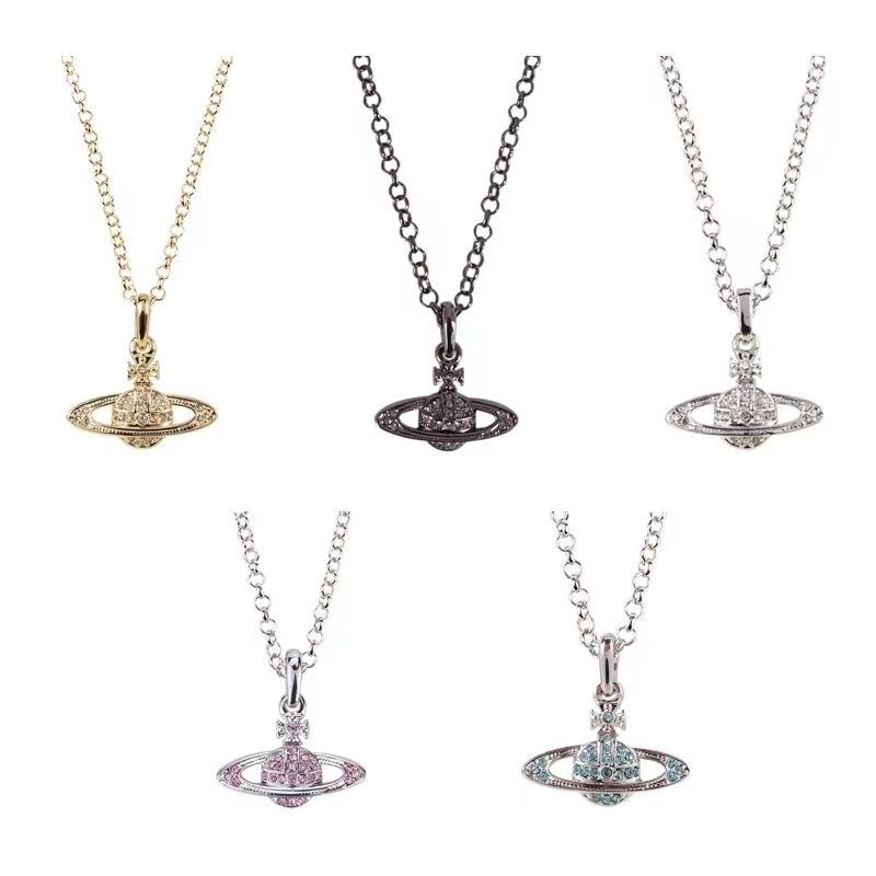 Vòng Cổ Vivienne Westwood Vivienne Vivienne Saturn Dây Chuyền Xương Đòn Kim Cương Sang Trọng Xu Hướng Thời Trang Cá Tính