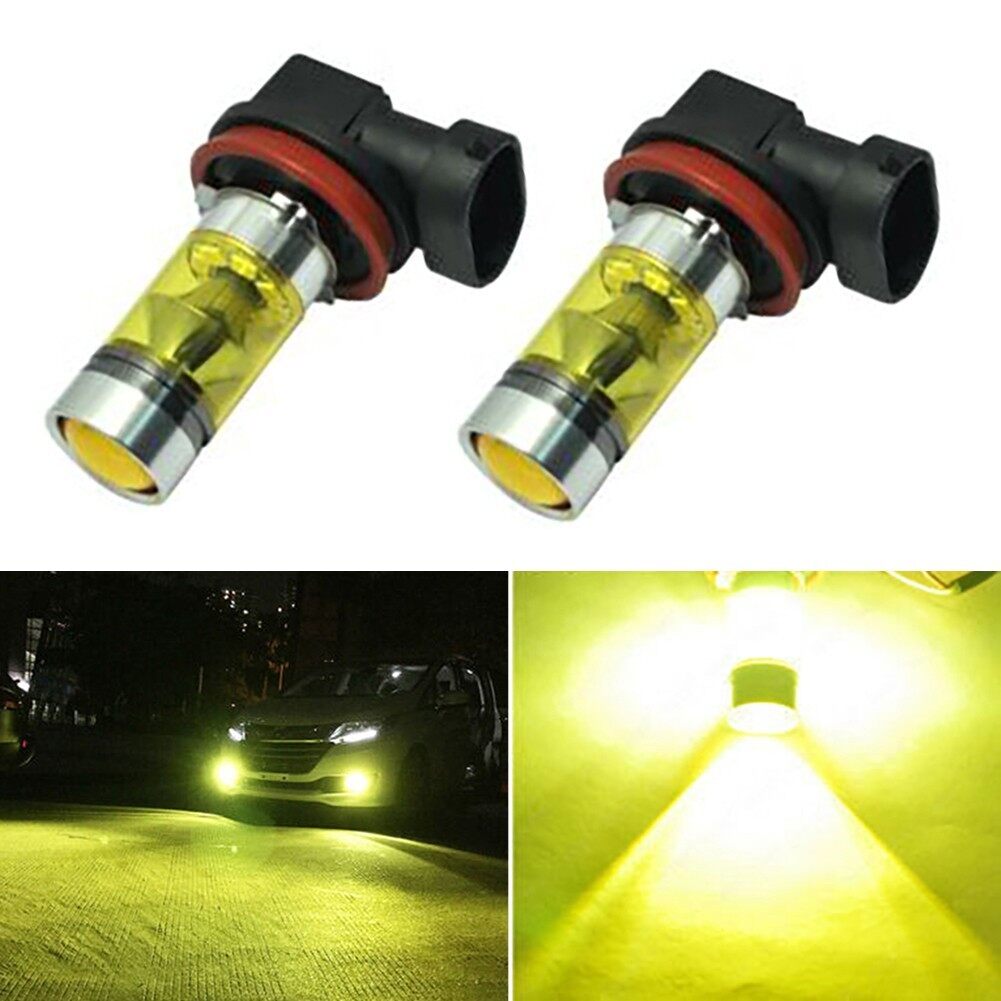 2x 100W H11 H8 4300K Yellow 2323 LED Headlight Fog Driving Light Bulb DC 12-24V