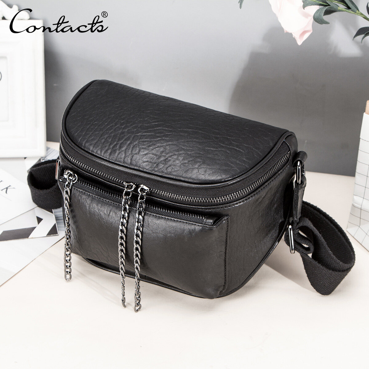 Liên Hệ Phụ Nữ Thời Trang Bằng Da Thật Túi Đeo Chéo Túi Đưa Thư Nữ Túi Đeo Vai Hình Bán Nguyệt Yên Túi Đeo Dây Rút Túi Xách Nữ