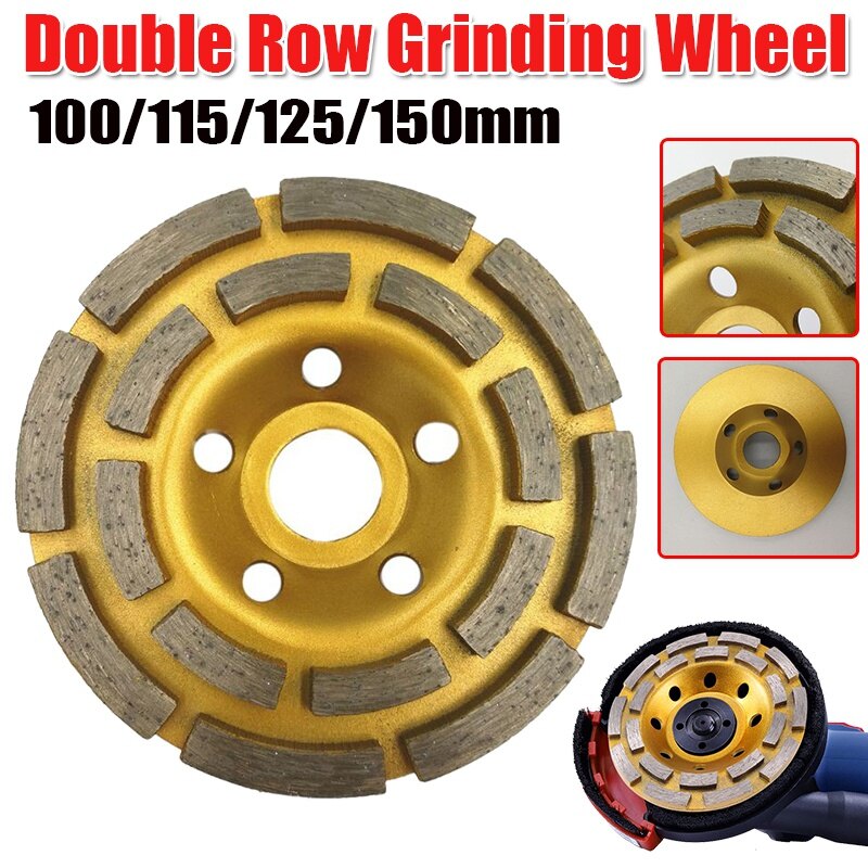 Saiqun đĩa mài kim cương hai hàng 100/115/125/150mm dụng cụ bê tông mài mòn, bánh mài đá hoa cương đá cẩm thạch dùng cho bê tông bánh mài cắt gia công kim loại lưỡi cưa cốc dụng cụ quay