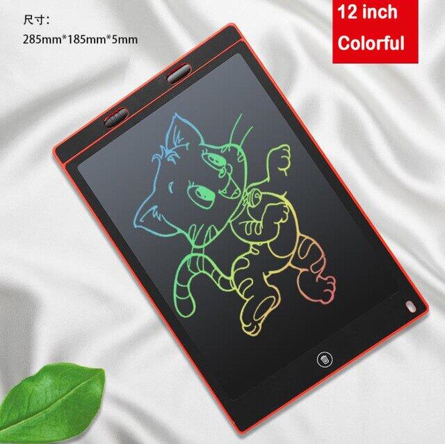 LCD แท็บเล็ตสำหรับเขียนกระดานวาดภาพ12นิ้วลายมือข้อความ Take หมายเหตุที่มีสีสันกระดานดำอัพเกรดปากกาสำหรับเด็ก