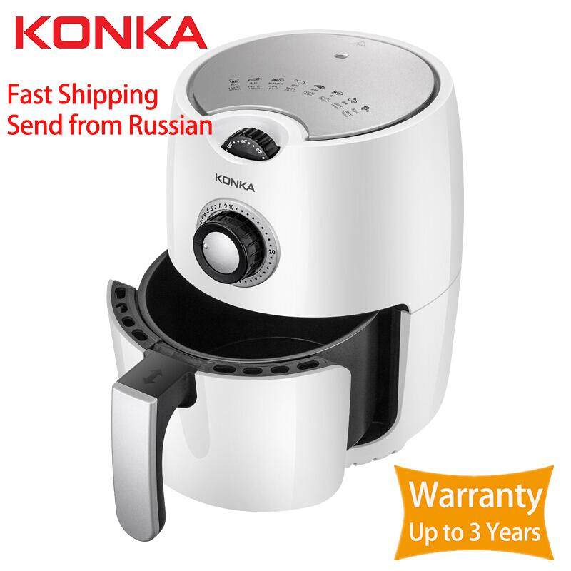 หม้อทอด Air fryer S KONKA 2.5L Multifunction หม้อทอด Air fryer แหวนผู้หญิงฟรีหม้อทอด Air fryer สุขภาพทอดพิซซ่าหม้อหุงข้าวสมาร์ท LCD แบบสัมผัสไฟฟ้า Airfryer