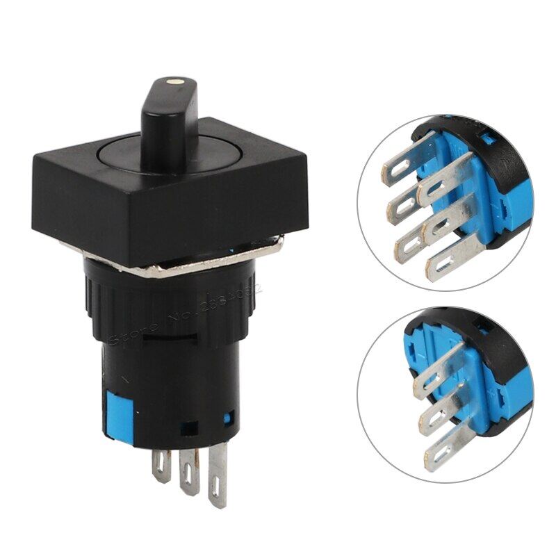 Công tắc chọn 16mm công tắc nút bấm xoay 2 3 vị trí 1no1nc 2no2nc khóa chốt cố định công tắc núm xoay 3/6 chân