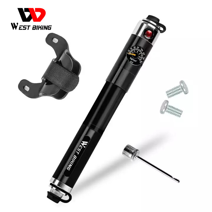 Tây đi xe đạp xe đạp bơm không khí bơm hợp kim nhôm 160psi đo vòi lốp xe đạp xe không bơm hơi đường xe đạp mtb phụ kiện tay bơm xe đạp