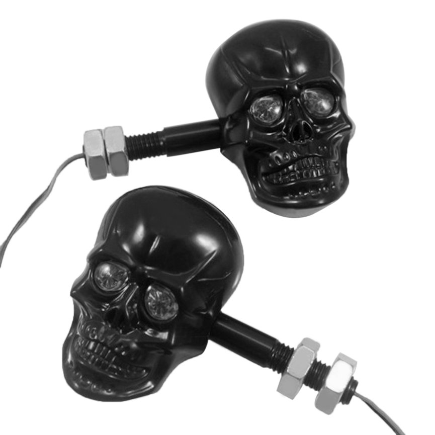 Ubest Đèn Báo Rẽ Hình Đầu Lâu Punk, Đối Với Xe Máy Sửa Đổi