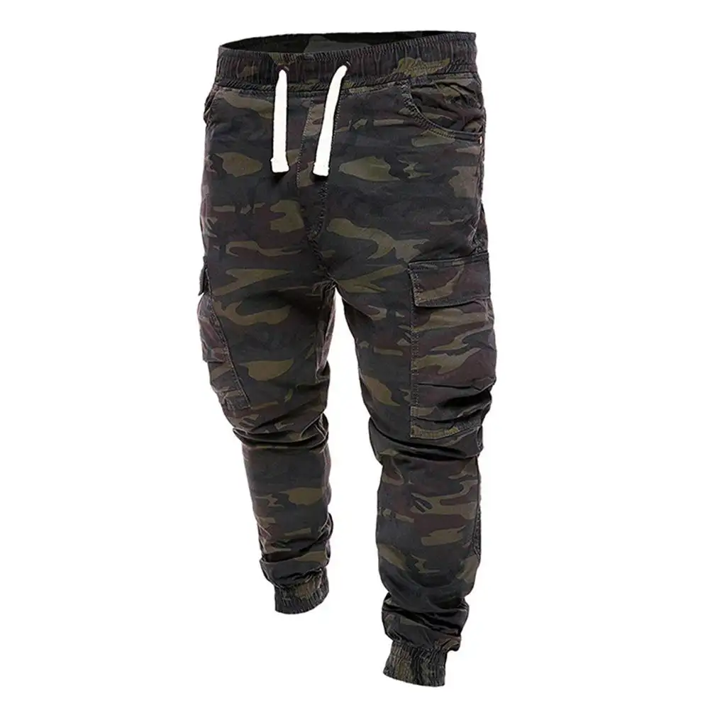casual multiple pocket camo printed pants