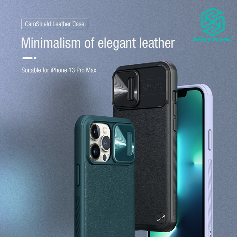 Nillkin Ốp Da Bảo Vệ Máy Ảnh CamShield Cho iPhone 13 Pro Max Ốp Điện Thoại Ốp Lưng Da TPU + PC Chọn Chống Trượt Thiết Kế Chống Vân Tay