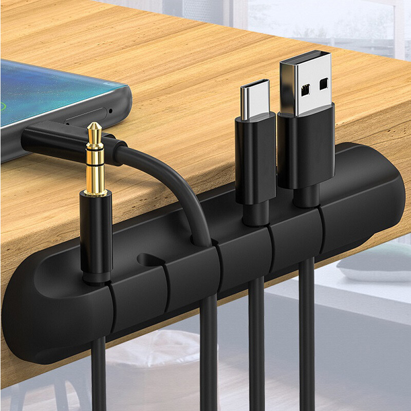 Dụng cụ sắp xếp cáp kẹp cáp usb silicon kẹp dây để bàn kẹp sắp xếp dây kẹp quản lý gọn gàng giá đỡ cáp cho chuột