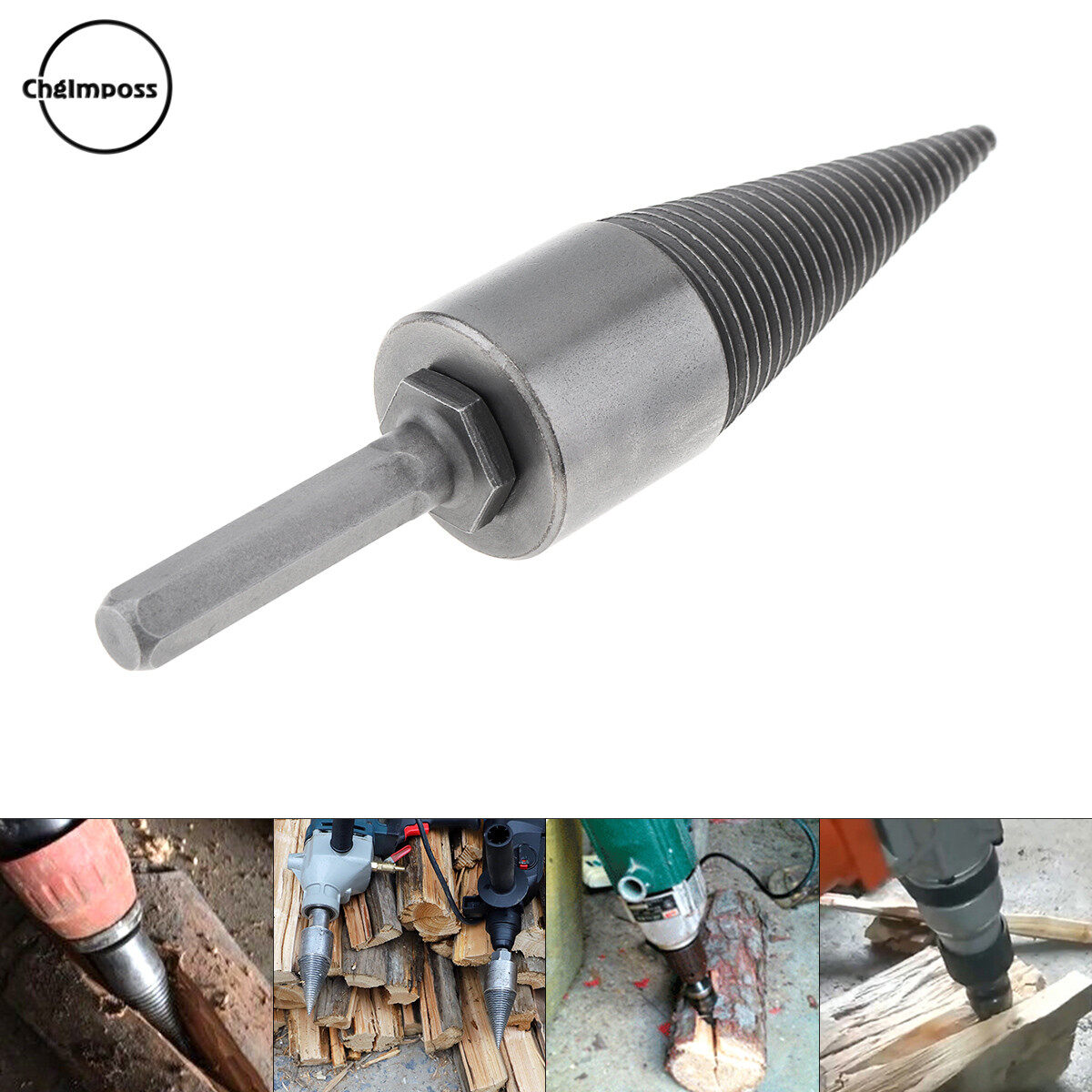 ChgImposs Mũi Khoan Hình Nón Thép 30MM, Mũi Khoan Trục Vít Tốc Độ Dùng Cho Củi Mềm/Cứng