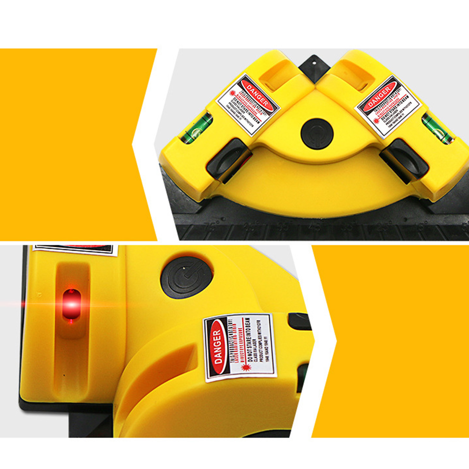 Góc phải mức chiếu laser Tích hợp vỏ bằng nhựa hồng ngoại ngang mức Tia Laze dọc cho gạch