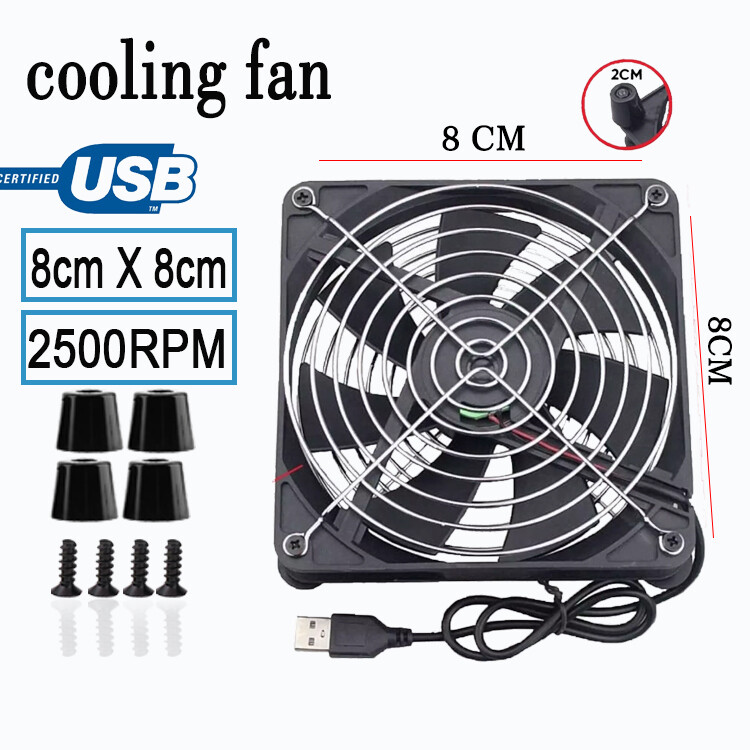 Bộ Tản Nhiệt USB 5V Quạt Làm Mát 8Cm Bộ Định Tuyến Không Tiếng Ồn Quạt Nhỏ Vỏ Máy Tính Quạt Làm Mát PS4 PS3 X/BOX Bộ Thu PC LCD/Android Box (Lưới Kim Loại)