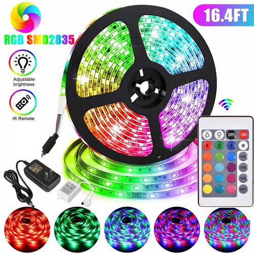 Set dây đèn LED 2835 RGB 12V 20M với bộ chuyển đổi trang trí nhà ở Giáng sinh/ phòng ốc/ sân trong/ quán bar/ tiệc tùng/ KTV-INTL