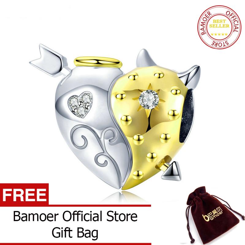BAMOER Luxury Angel and Devil Heart Beads for Women Original Charm Silver 925 Bracelets Biocolor Jewelry Gifts BSC107 ราคา 889 บาท*ส่งฟรี