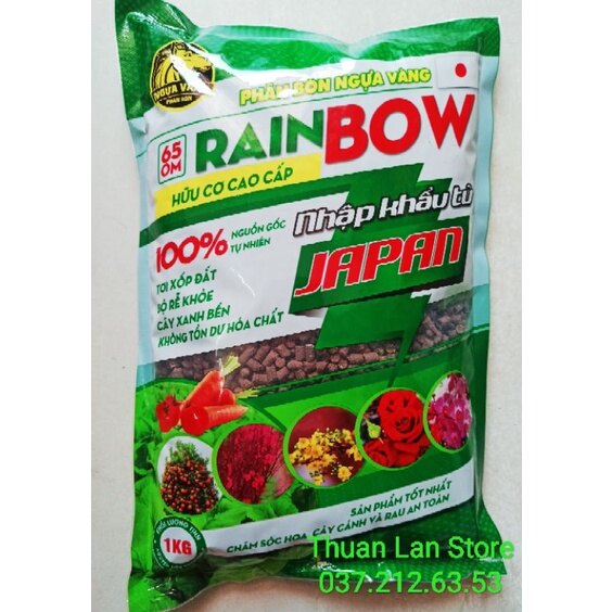 Phân bón hữu cơ rain bow nhập khẩu japan gói 1kg