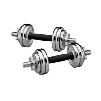 Gym Quality Dumbbells Chrome Iron Dumbell Rubber Holder 15Kg