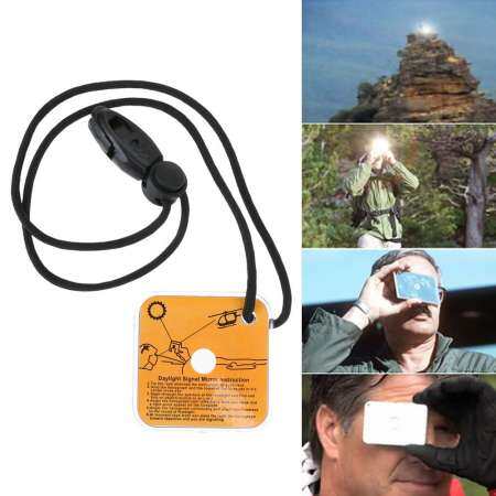 Reflective Signal Mirror with Whistle Practical Outdoor Emergency Survival