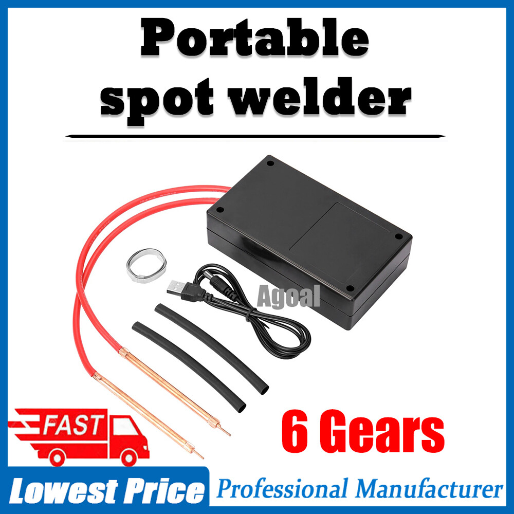 Agoal Máy Hàn Điểm Mini 6 Bánh Răng Máy Hàn Cầm Tay Có Thể Điều Chỉnh Bộ Dụng Cụ Hàn Điểm Pin 18650 Tại Chỗ Thợ Hàn