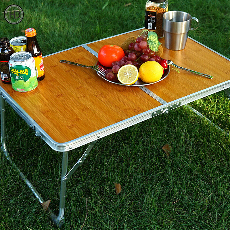 orange folding table