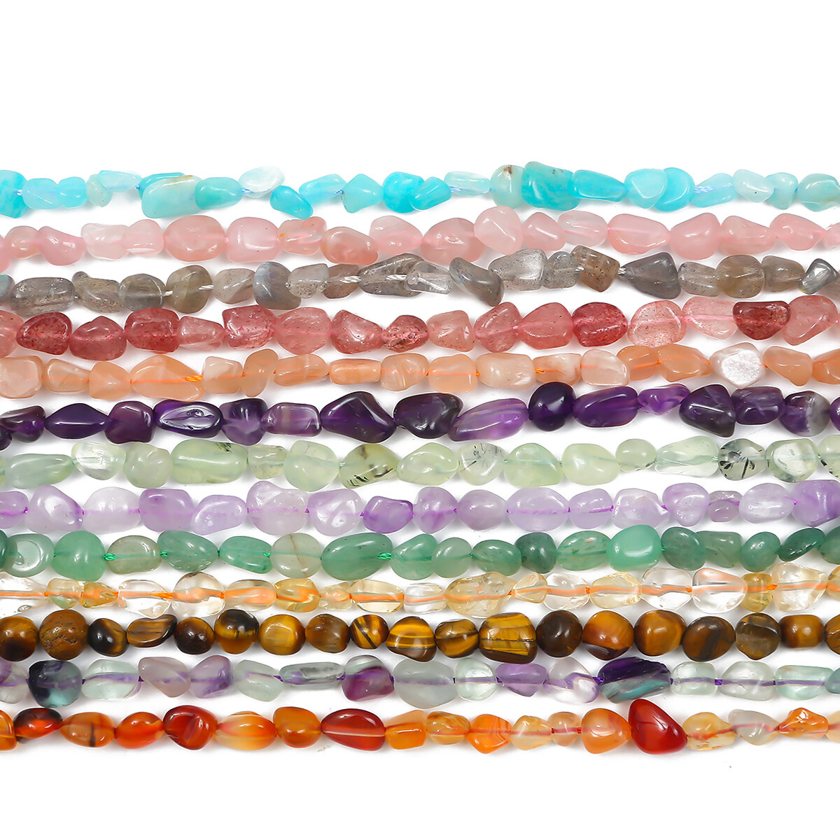  Hạt Đá Mã Não Tự Nhiên Hạt Mắt Hổ Fluorite Thạch Anh Tím Bất Đối Xứng 5-8Mm Để Làm Trang Sức Vòng Tay Tự Làm Vòng Cổ 