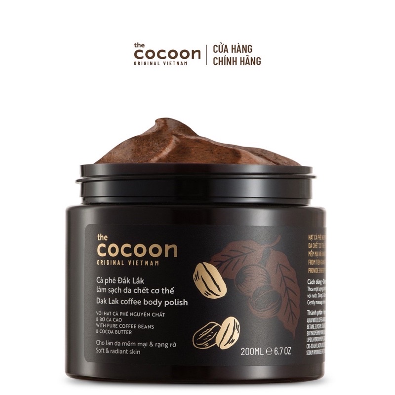Tẩy tế bào da chết body cocoon 200ml .