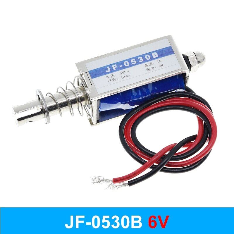 Tzt jf-0530b dc 6v 12v 24v loại đẩy & kéo mở khung nam châm điện keeping force 5n du lịch 10mm điện từ tuyến tính