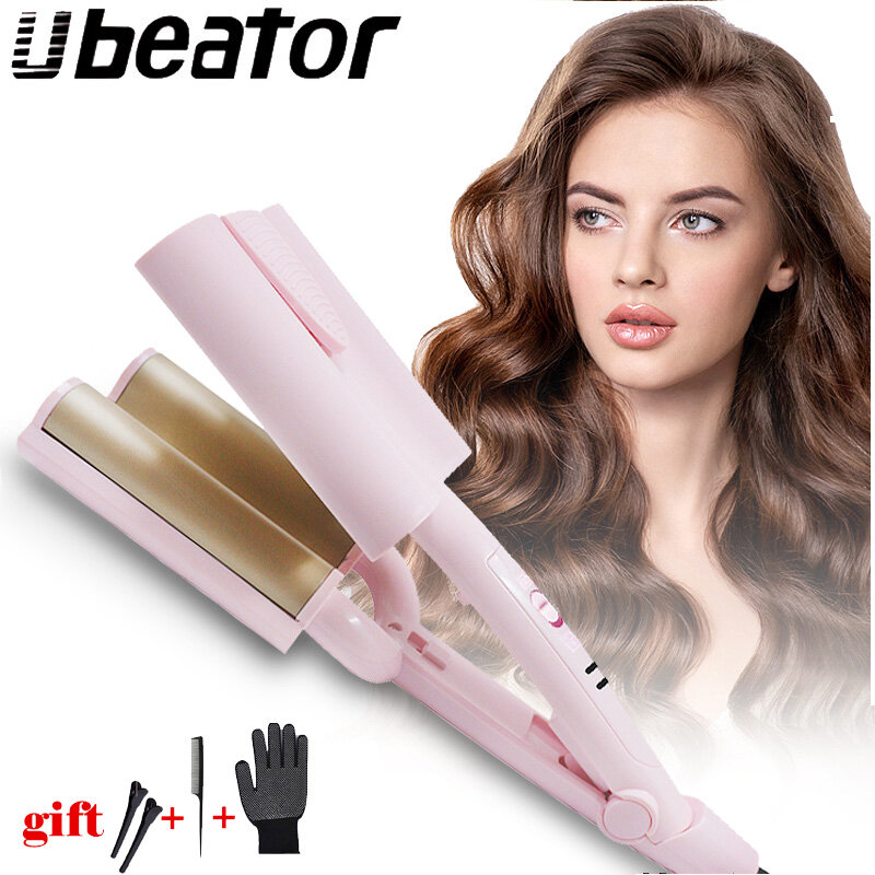 Hair Curling Iron Ceramic Styling Tools Hair Curler Hair Waver High Quality Professional Pear Flower Cone Electric three ราคา 425 บาท*ส่งฟรี
