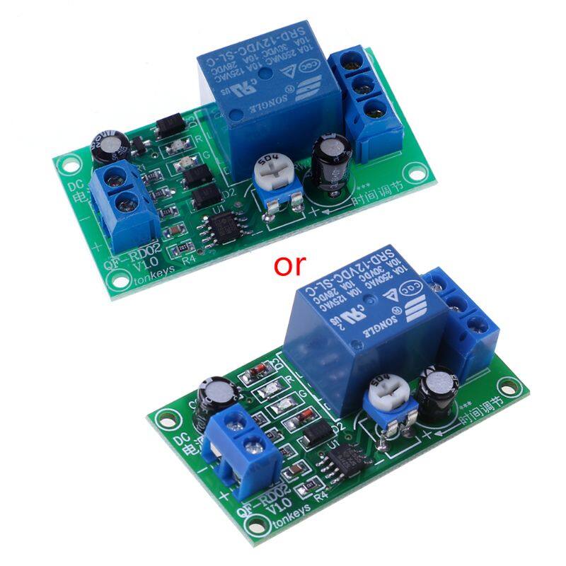Công tắc hẹn giờ có thể điều chỉnh độ trễ dc 12v đến 30v dc/250v ac 0-60s, mô-đun rơle ne555