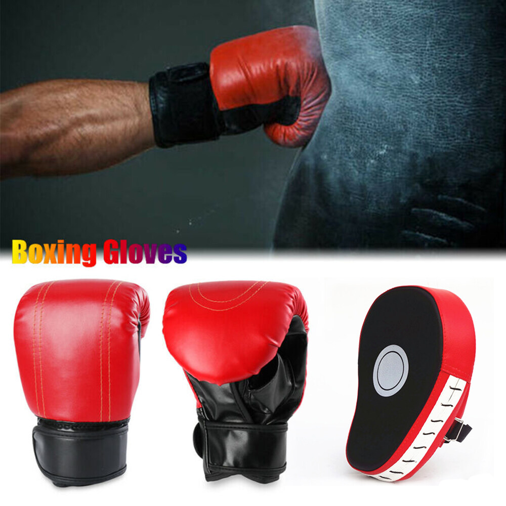 boxing gloves and focus pads