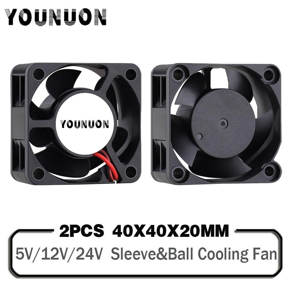 2PCS Ball Bea 40Mm 24V 12V 5V 4020 Cooling Fan Computer Case Cooling Fan