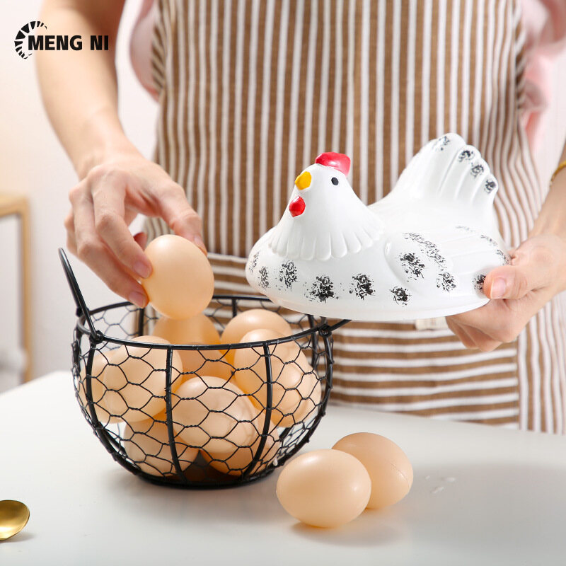 HANGDIANGiỏ sắt nhiếp ảnh giỏ đạo cụ thực tế trang trí cửa hàng, chụp ảnh, thiết lập giỏ gà mái, giỏ, giỏ trứng, giỏ trái cây, giỏ dây thép gai. Hình dạng gà dễ thương, giỏ với những thứ nhỏ, giỏ trứng, giỏ ảnh