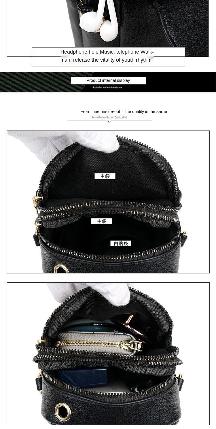 Authentic leather tactile feel women's bag mobile phone bag 2021 new women's shoulder bag fashion all-match middle-aged mom bag fashion