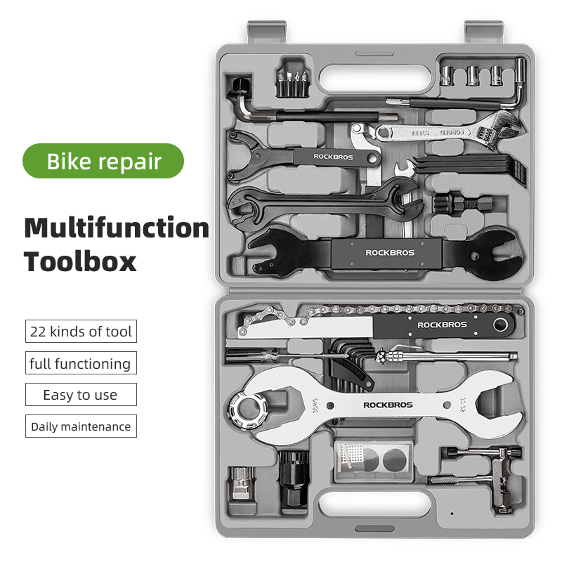 ROCKBROS Professional Bicycle tool kit 44 PCS Repair Tools Box With Ratchet Wrench, Sockets Set, Screwdriver Set & Allen Hex Keys ราคา 2,284 บาท*ส่งฟรี