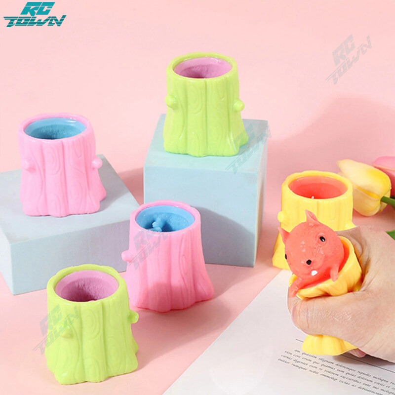 RCTOWN Cute Little Animal Squeeze Cup Evil Venting Toy Funny Tree Stump