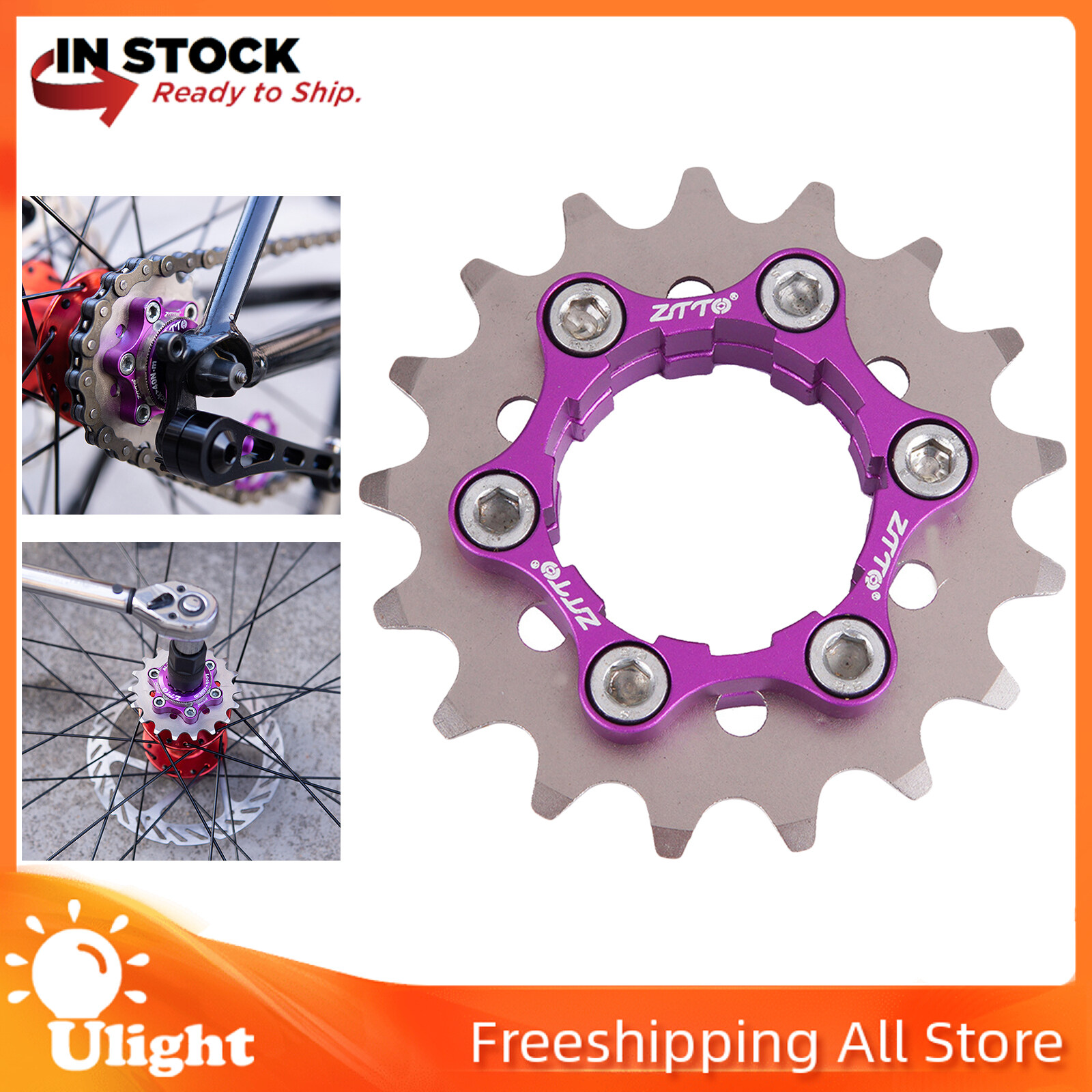 Ulight Bicycle Single Speed Cassette Cog with Lockring Spacers set MTB