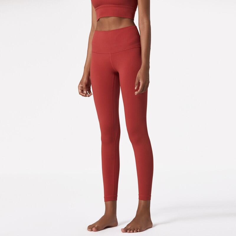 red yoga tights