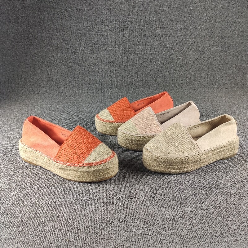 Nga Duy Nhất Của Thương Mại Nước Ngoài Sân Nhỏ Giày Bệt Mây Nữ Dệt Cỏ Đế Dày Ngư Dân Giày Nữ Lười Biếng Giải Trí Phụ Nữ Duy Nhất