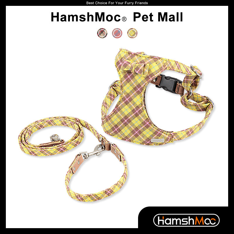 HamshMoc Adjustable Dog Harness and Leash Set Soft Pet Harness Durable Multifunctional Leash for Small Medium Dogs ราคา 776 บาท*ส่งฟรี
