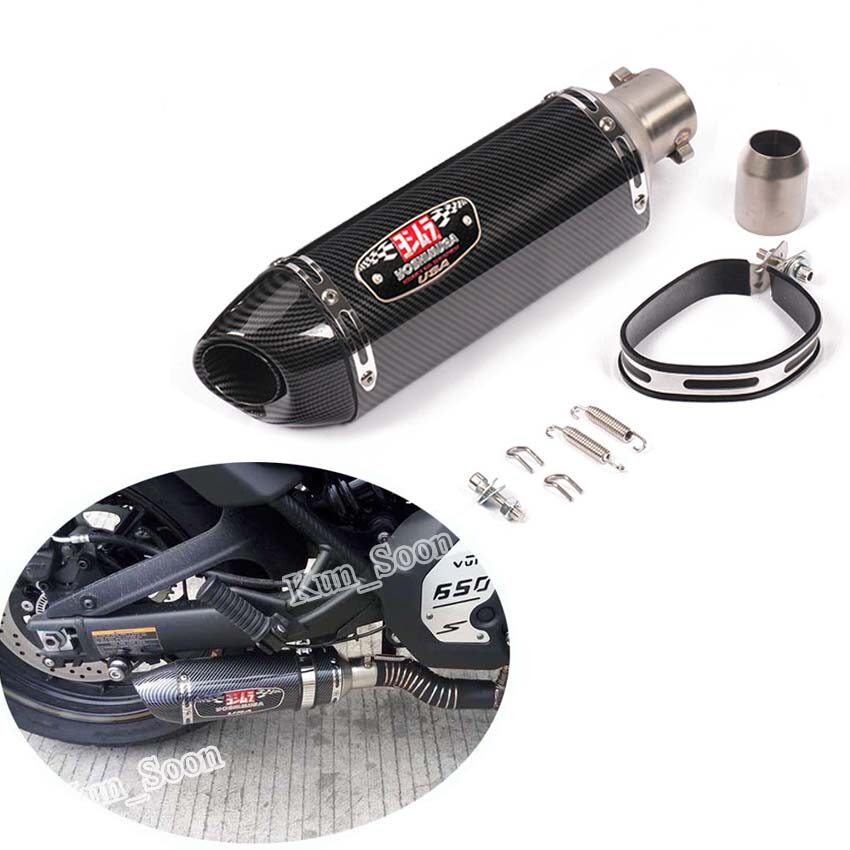 38-51 mm ống xả xe máy phổ thông đầu giảm âm ống xả đuôi sợi carbon loại ống đựng ống đuôi ống xả yoshisura đầu giảm âm ống xả đuôi