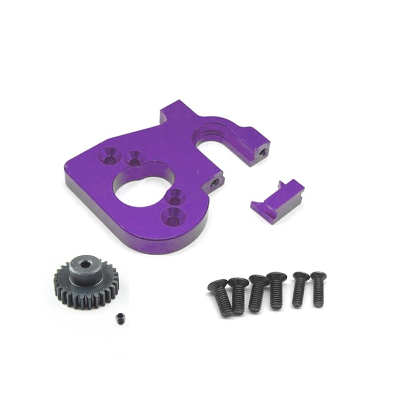 Rc car motor mount holder with motor gear for wltoys 144001 124019 124018 rc spare parts upgrade accessories
