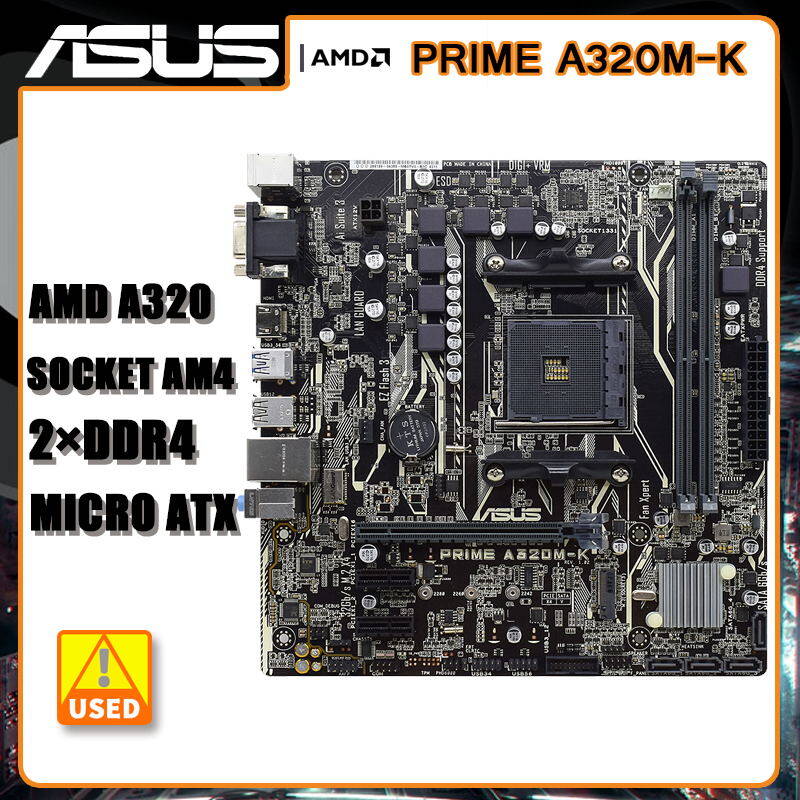 ASUS PRIME A320M-K AM4 Motherboard for Ryzen CPUs