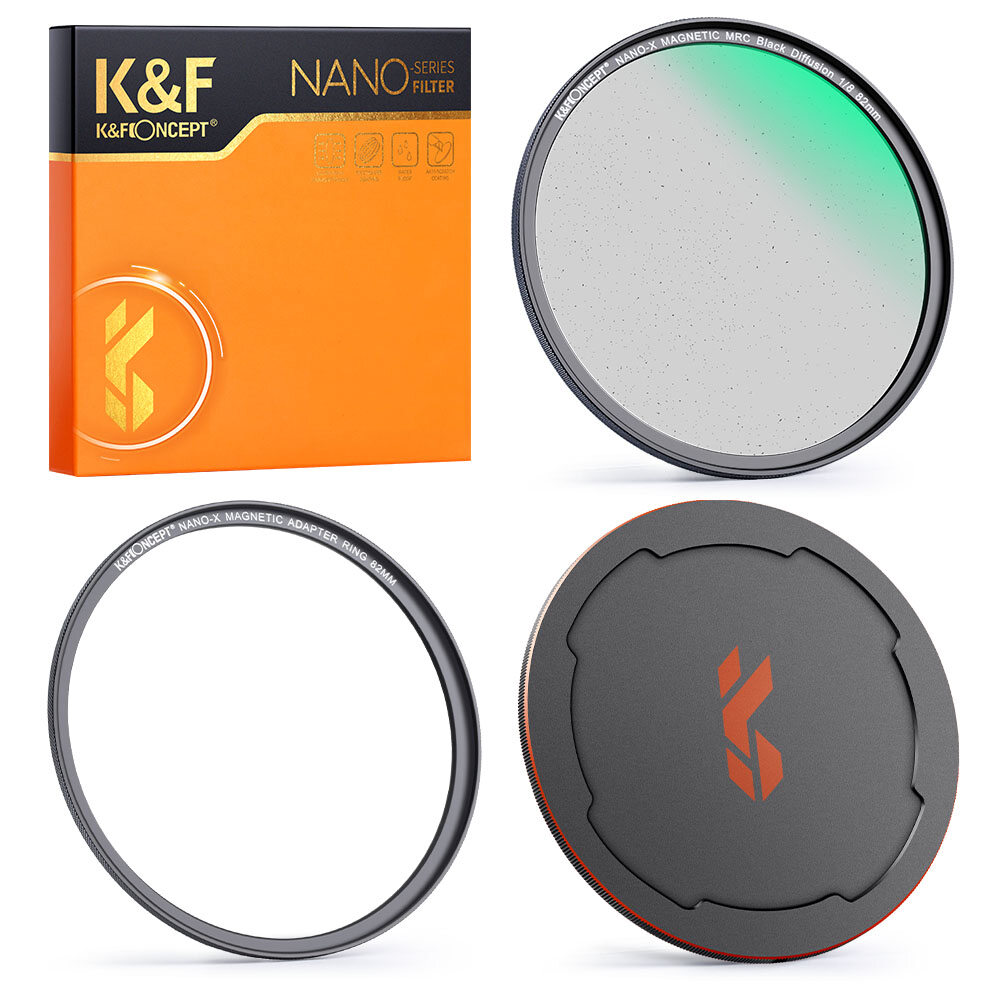 K&F Concept Magnetic Black Mist Diffusion 1/4 1/8 Lens Filter Special Effects Shoot Video like movies 49mm 52mm 55mm 58mm