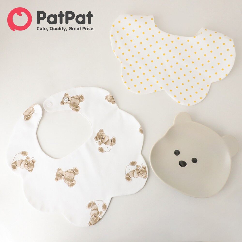 PatPat 2-pack Baby Petal Shape Bibs Snap Double