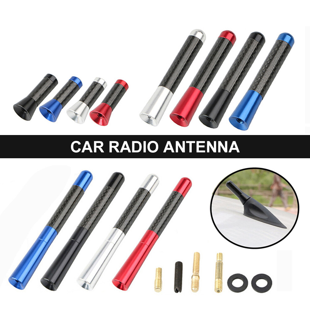 JPK【Ready Stock】Universal Ăng Ten Đặt Trên Nóc Xe Ô Tô 3.5/8/12Cm Sợi Carbon Đài Phát Thanh Trên Không Antenna Với M3 M4 M5 M6 Vít Đồ Trang Trí Ngoại Thất Xe Ô Tô
