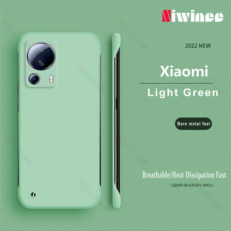 Cho Xiaomi Mi 13 Lite/Xiaomi Civi 2 5G Trường Hợp Không Khung màu trơn cứng siêu mỏng Ốp lưng điện t