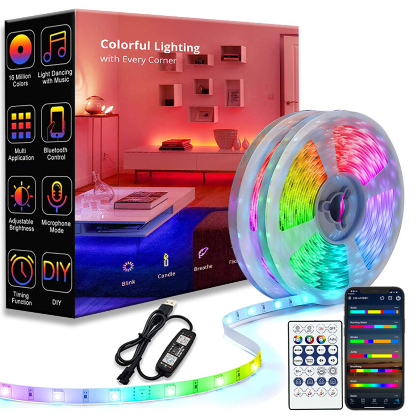 Dải Đèn LED 20M, Dải Đèn LED Siêu Dài Beaeet Đồng Bộ Nhạc, Điều Khiển Ứng Dụng Bluetooth Với Điều Khiển Từ Xa, Đèn LED RGB Đổi Màu Cho Phòng Khách, Phòng Ngủ, Nhà Bếp, dây Đèn Trang Trí Tự Làm (20M)