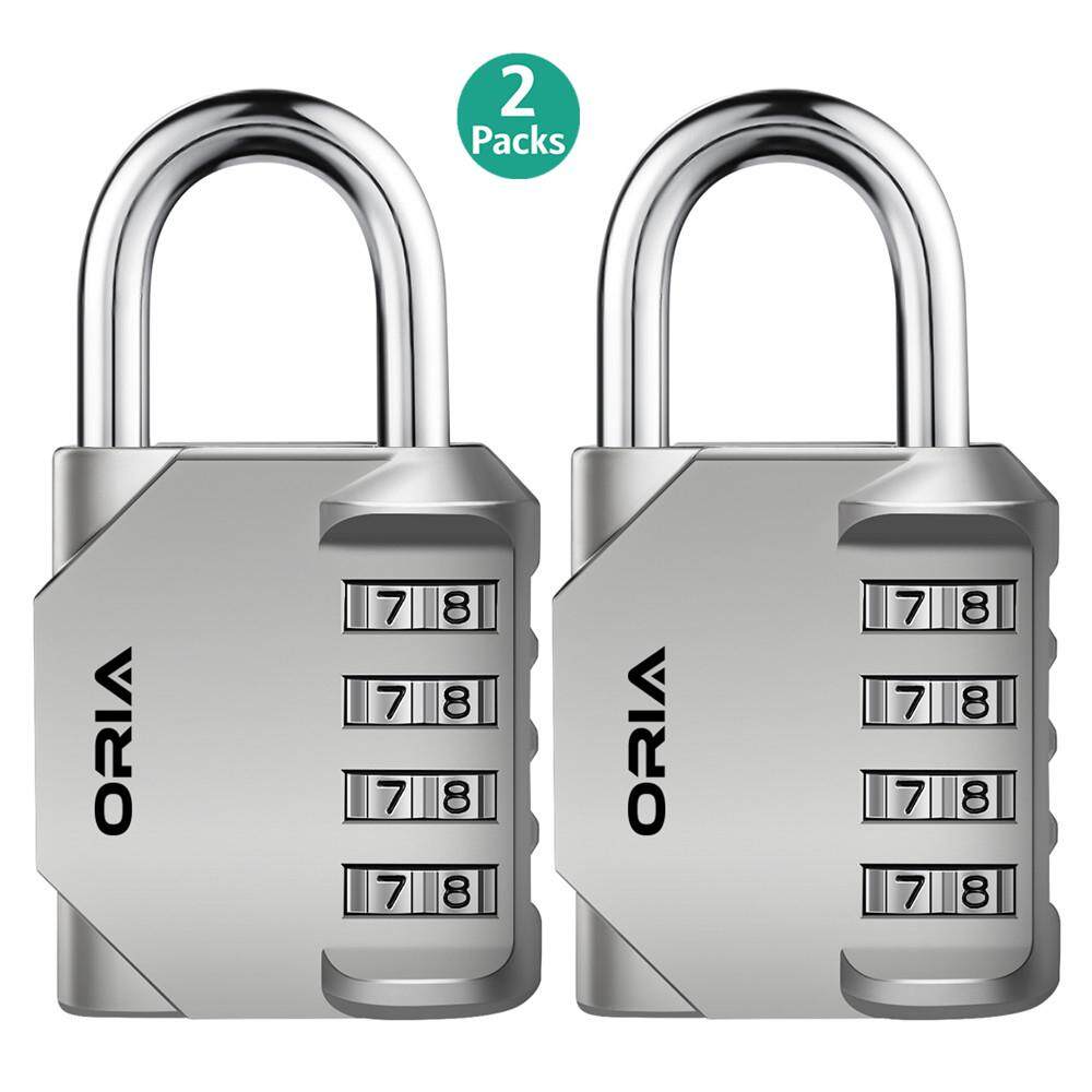 Outdoor 4 Digit Combination Padlock for Gym Sports Fence ZHEGE Combination Lock 2 Pack School & Employee Locker Hasp and Storage 