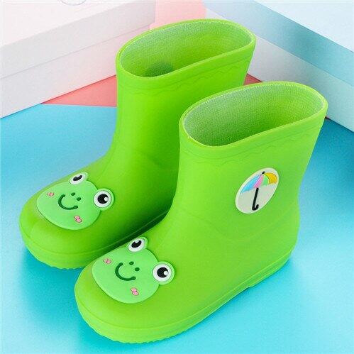 รองเท้าบูทกันฝนเด็กแฟชั่นลายการ์ตูนสัตว์ PVC Ruer Rainboots สำหรับเด็กทารกชายหญิงรองเท้ากันน้ำ LM065