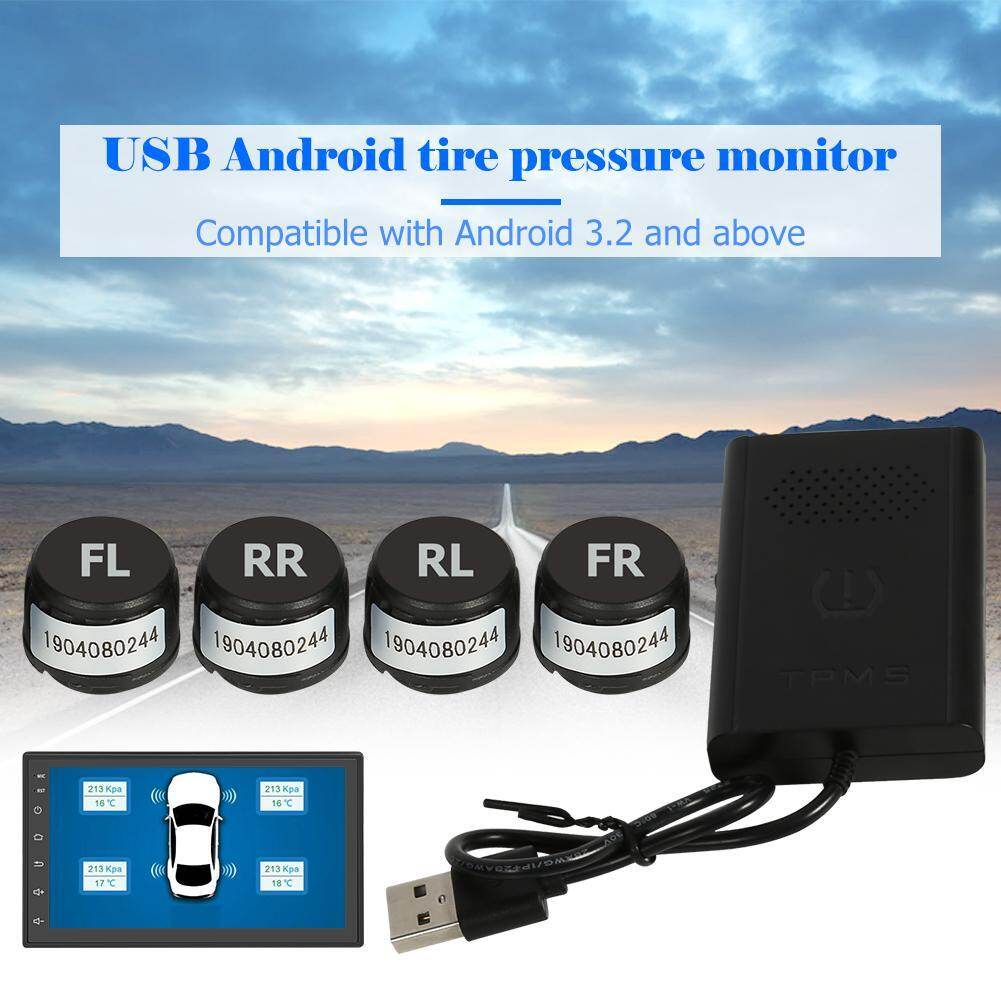 USB รถ TPMS การตรวจสอบแรงดันยางรถยนต์นาฬิกาปลุก 4 เซ็นเซอร์ภายนอกสำหรับที่นำทาง Android รถสเตอริโอ USB รถ TPMS การตรวจสอบแรงดันยางรถยนต์นาฬิกาปลุก 4 เซ็นเซอร์ภายนอกสำหรับที่นำทาง Android รถสเตอริโอ