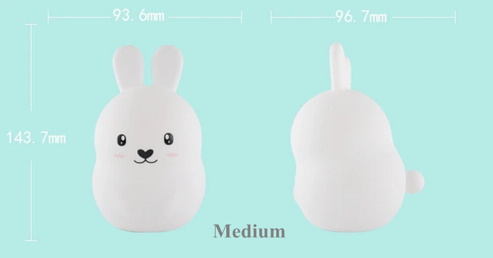 Thỏ hoạt hình đèn ngủ Led cảm ứng cảm biến 9 silicon màu Bunny Đèn đầu