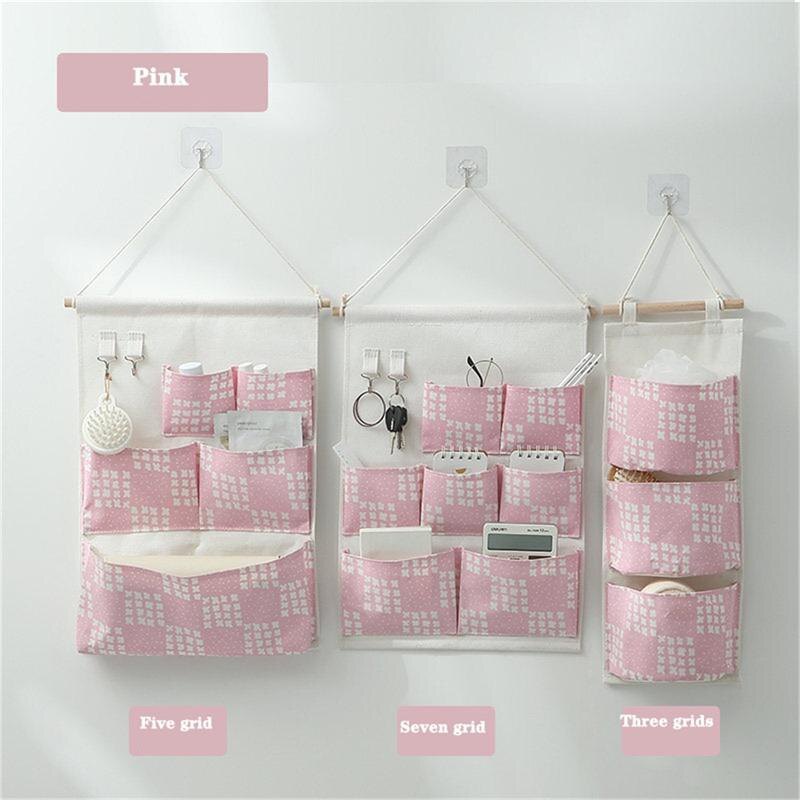 Unique My Shop 3/5/7 Pockets Cotton Wall Mounted Storage Bag Home Room Closet Door Sundries Clothes Hanging Bag Holder Cosmetic Toys Organizer